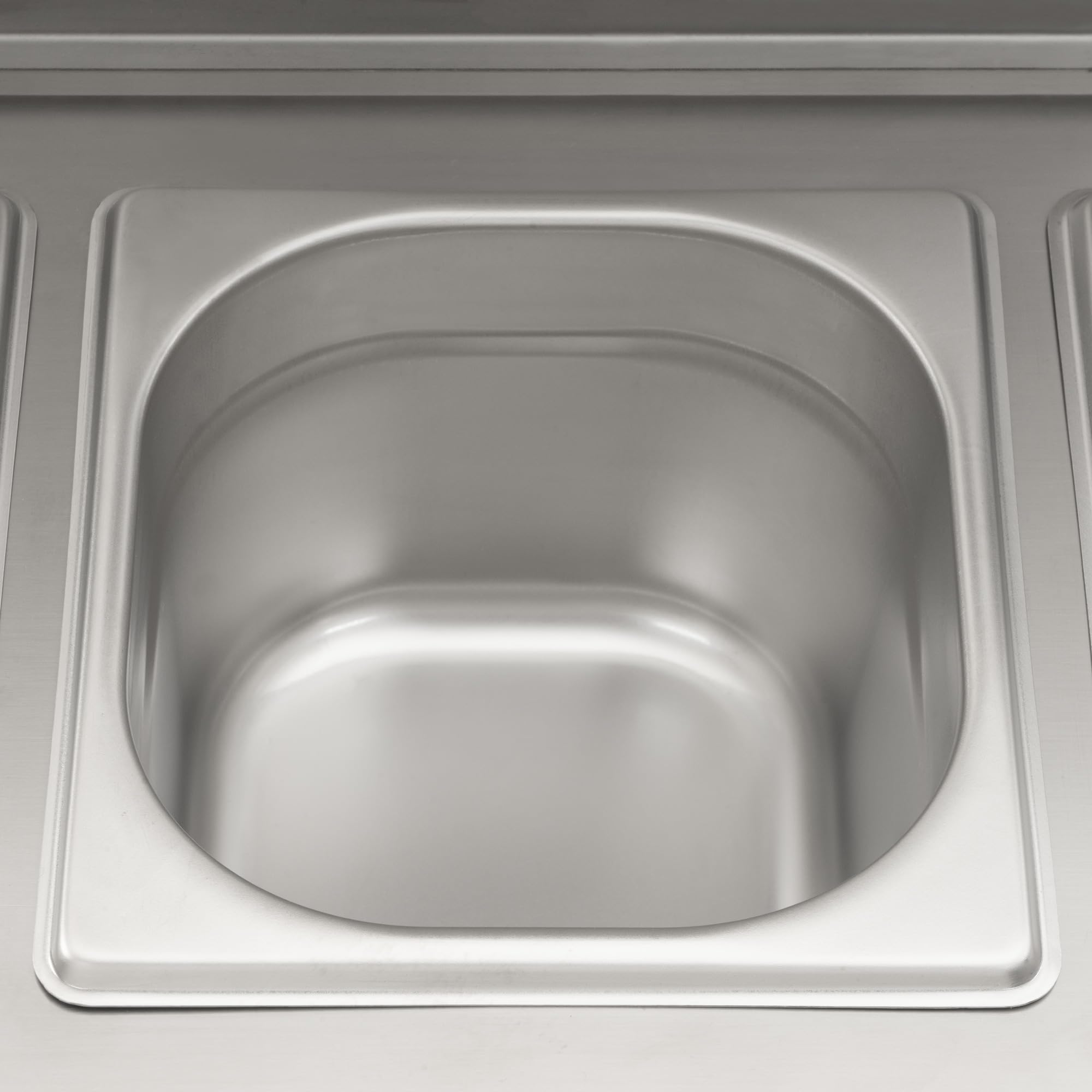 Mahlzeit Contenitore per ingredienti in acciaio inox 4 contenitori per catering da 1/6 GN con piedini in gomma | 71,5 x 22,5 x 24 cm