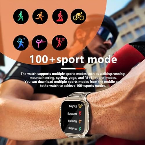 Filiekeu 𝑭𝒊𝒕𝒏𝒆𝒔𝒔 𝑺𝒎𝒂𝒓𝒕 𝑾𝒂𝒕𝒄𝒉 Men Bluetooth Blood Oxygen Monitor 110 Sports Smart Watch 2.0" Screen 600Mah Battery Waterproof Smartwatch Men Titanium Gold For Android Ios #TOP3