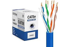 Cmple Cat5e Ethernet Cable 1000ft: Gigabit Network Bulk Unshielded Solution