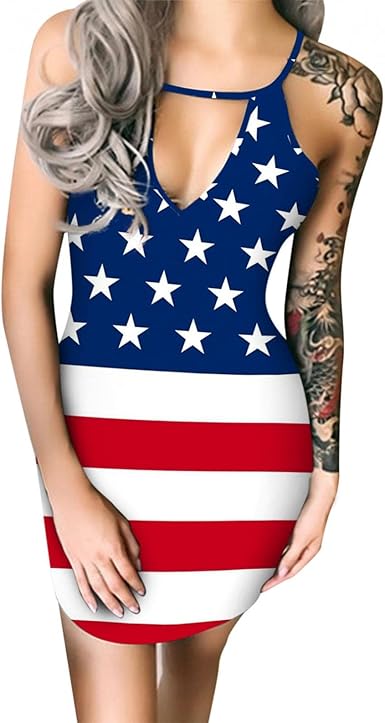 Amazon.com: Burband Vestido de moda para mujer 2022 con tirantes delgados,  estilo patriótico, para elección presidencial, mini camiseta, bodycon 4 de  julio : Ropa, Zapatos y Joyería