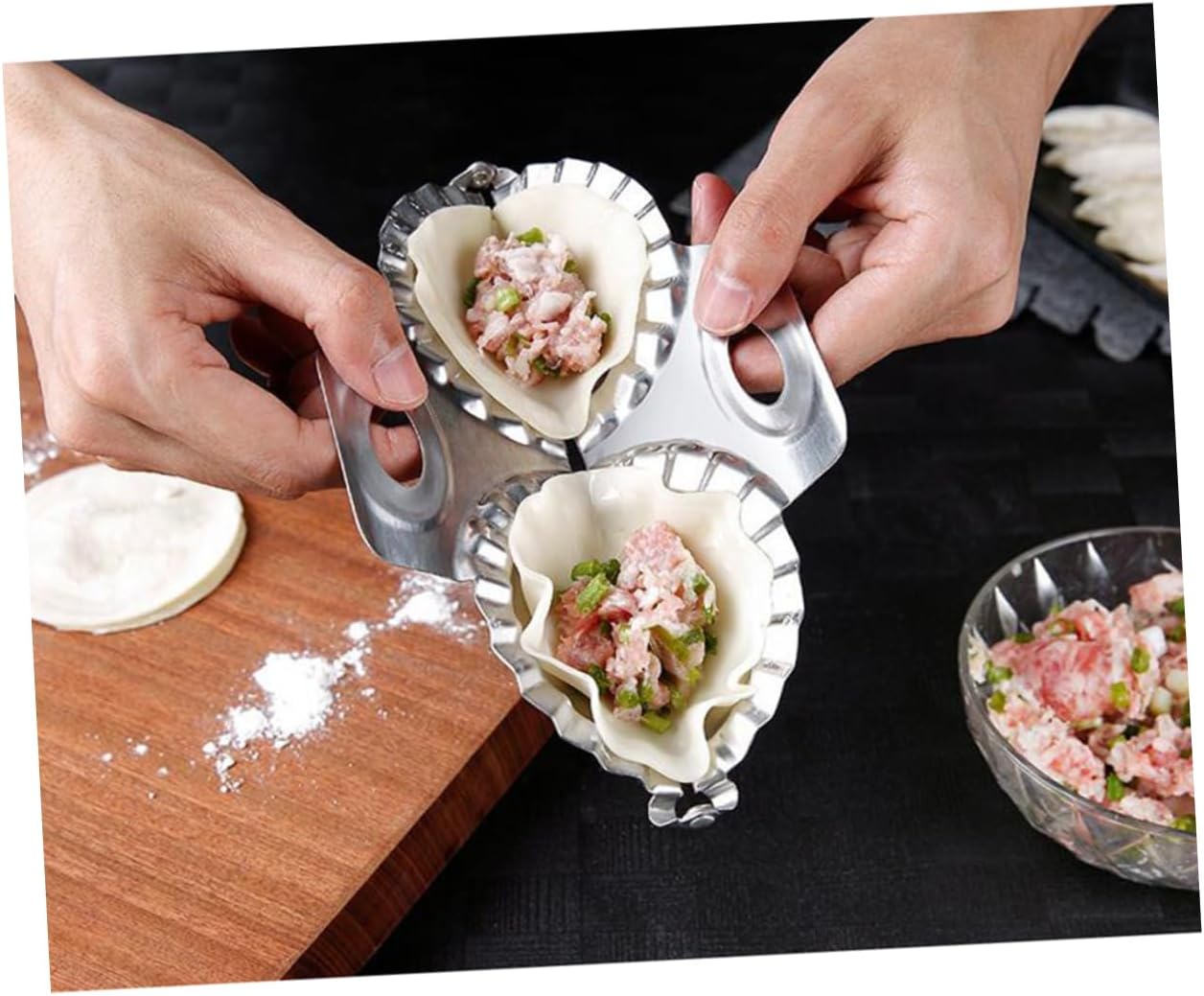 Stainless Steel Dumpling Maker Tool for Home and Restaurant Double-sided Dumpling Mold Easy to and Use Effortlessly Silver