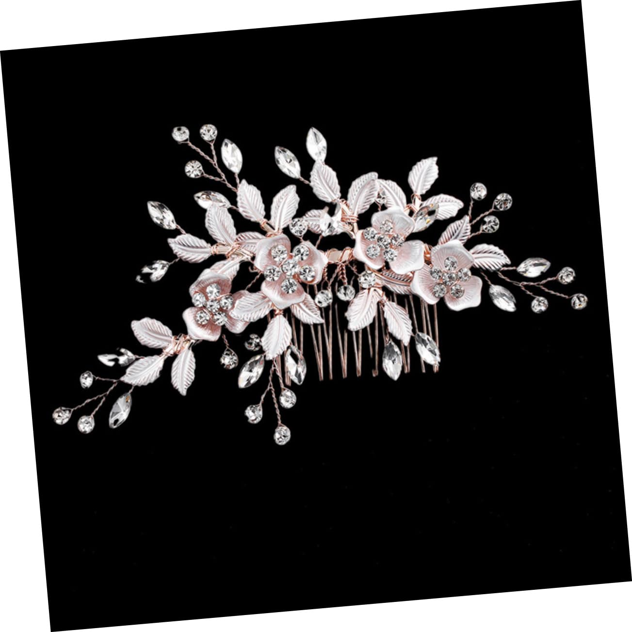 FRCOLOR 3stücke Braut Haarkamm Mit Floralen Kristallen Im Roségold-design Handgemachte Hochzeits-haaraccessoires Für Anlässe Und Besondere