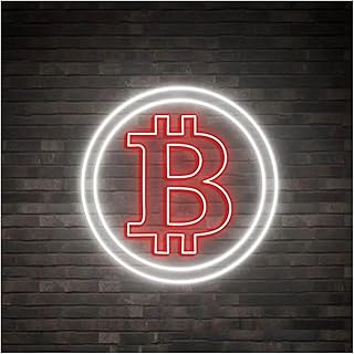 cartelli al neon personalizzati Insegna Al Neon Bitcoin Decorazione Artistica Da Parete Per La Casa Lampade Alimentate Tramite USB Bar Club Pubblicità Aziendale Decorativa 38cm(C)