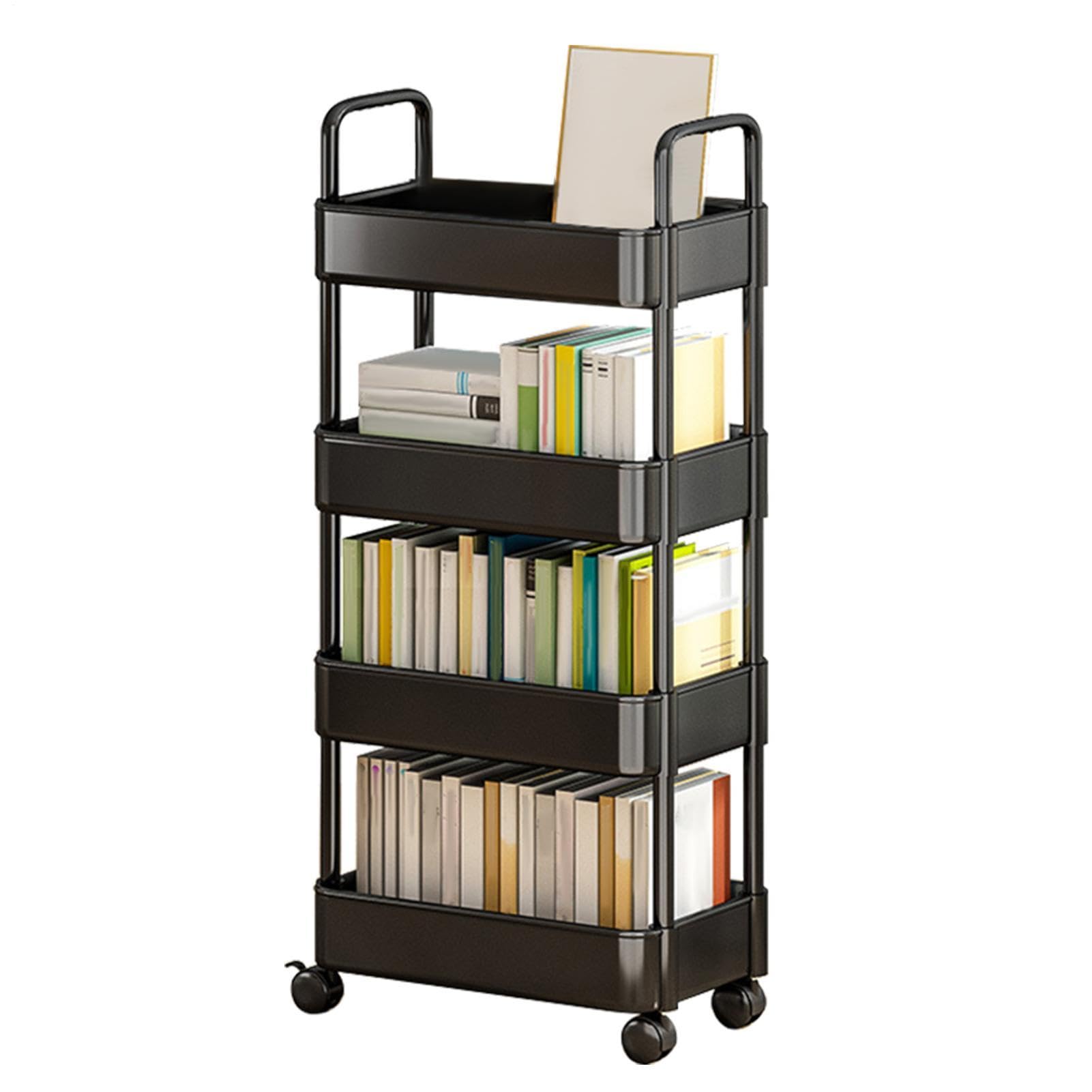Organizador de carrito rodante, carrito de libros rodantes, carrito de