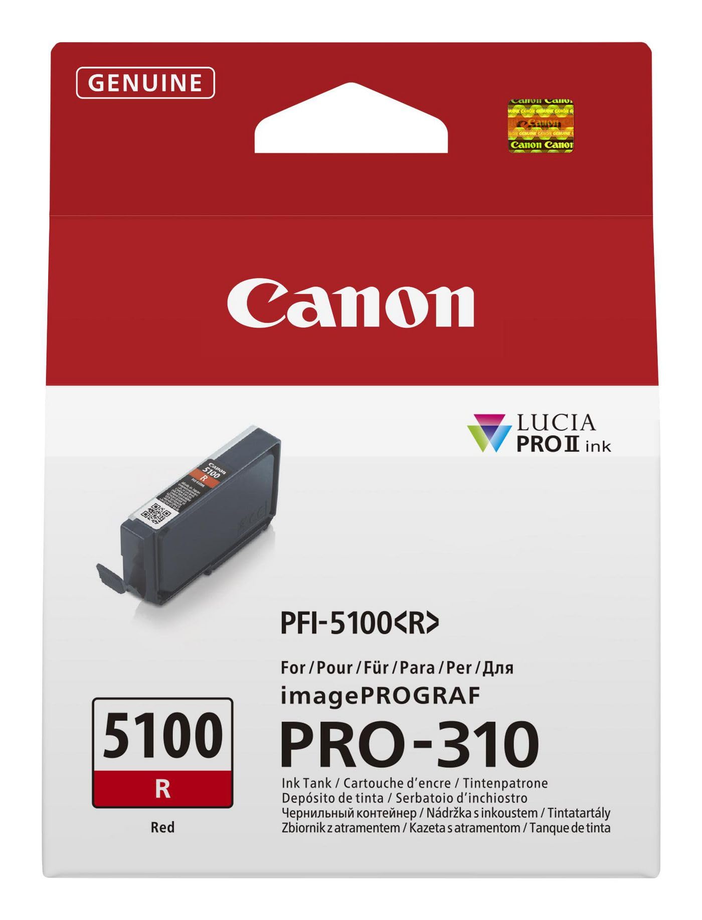 Original Canon PFI-5100R Red Ink Cartridge (6958C001)