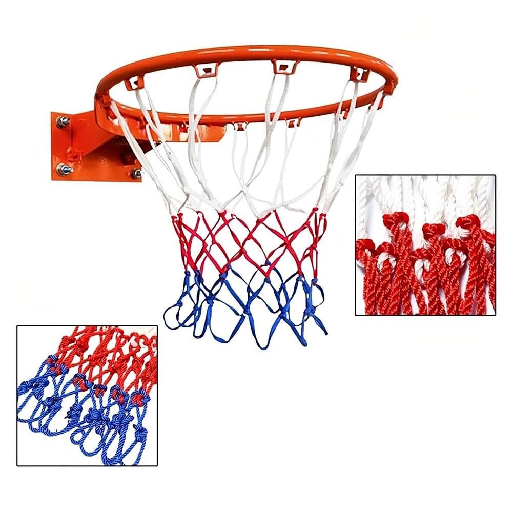 Outdoor-Basketballkorb-Set, FüR Zaun/Baum/Pfosten, Profi-Basketballkorb, Mit 2 Verstellbaren Gurten Und Nylonnetz, Wandmontiertes Basketballkorb-Set