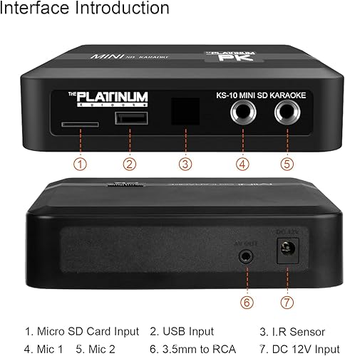 Miniatura 8 de The Platinum Karaoke Machine KS10 32G Mini tarjeta SD para niños y adultos con micrófono y canciones, más de 21,000 canciones en inglés y OPM,