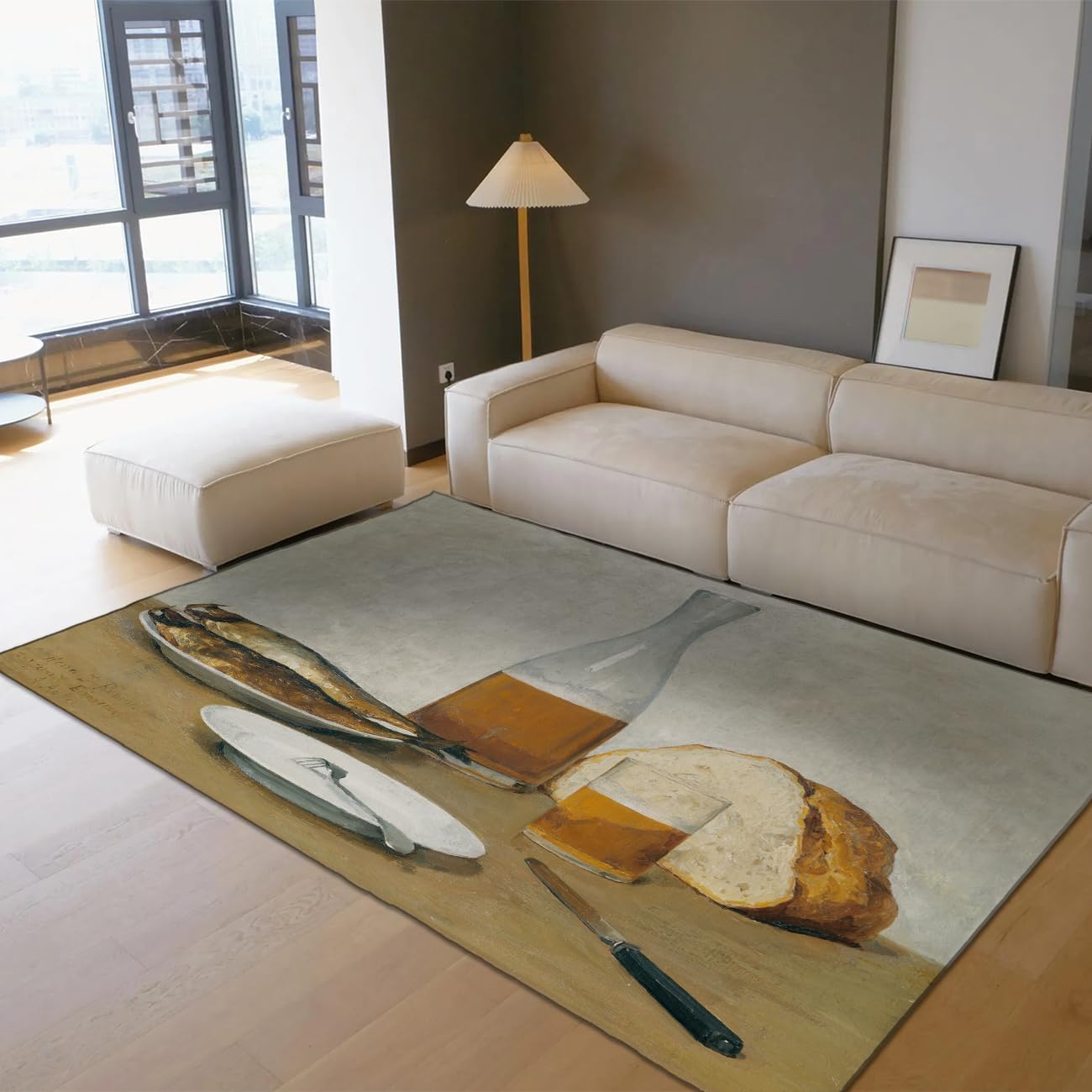 Tapis de chambre vintage foncé 80x150 antidérapant grand format