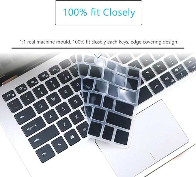 Funda de teclado de silicona para Dell Inspiron 14 2-en-1, negro miniatura 3
