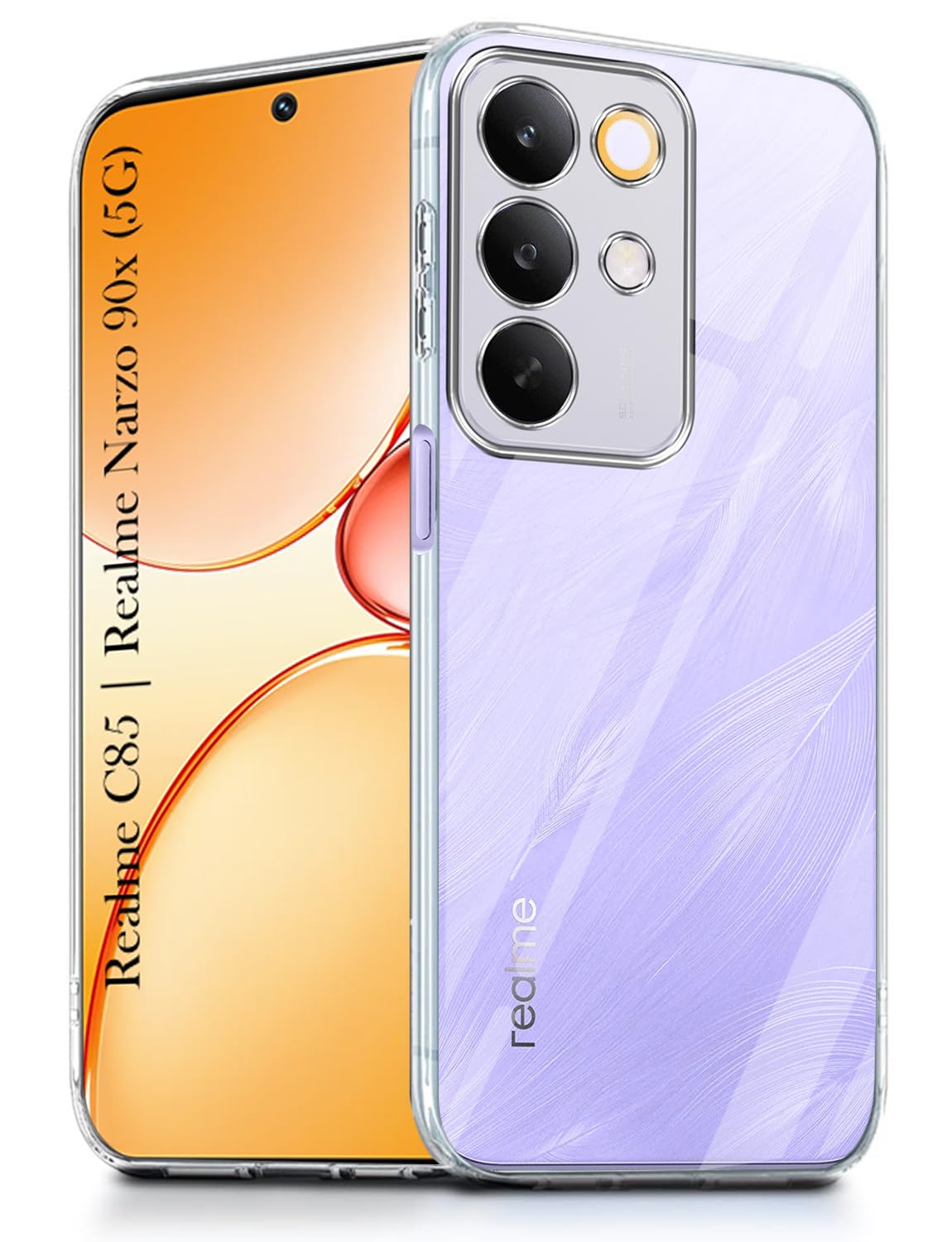 Jkobi Silicone Back Cover Case for Realme C85 5G | Realme Narzo 90x (Clear Shockproof Case with Camera Protection | Soft and Flexible | Transparent)