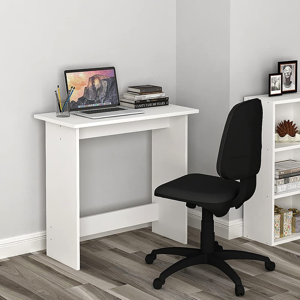 Dennis Modern White Desk Work from Home Table, Home Office