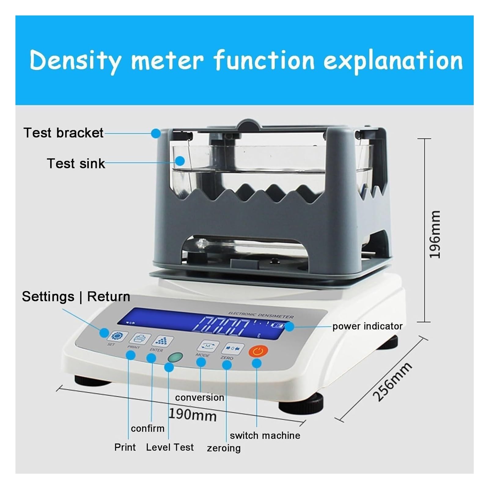 Tester Elettronico Di Purezza Dei Metalli Preziosi Densimetro digitale for solidi, gravimetro, tester di densità for granuli di gomma plastica for test(300a)