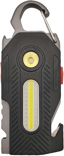 Miniatura 2 de Linterna multifuncional 7 en 1 Cob Llavero Luz de trabajo brillante recargable portátil Led Sos luz con abridor de botellas Cinturón de seguridad