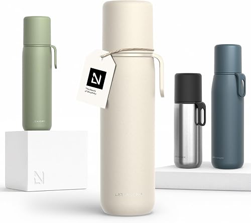 LARS NYSØM Thermoskanne mit Becher 750ml - Thermosflasche aus Edelstahl