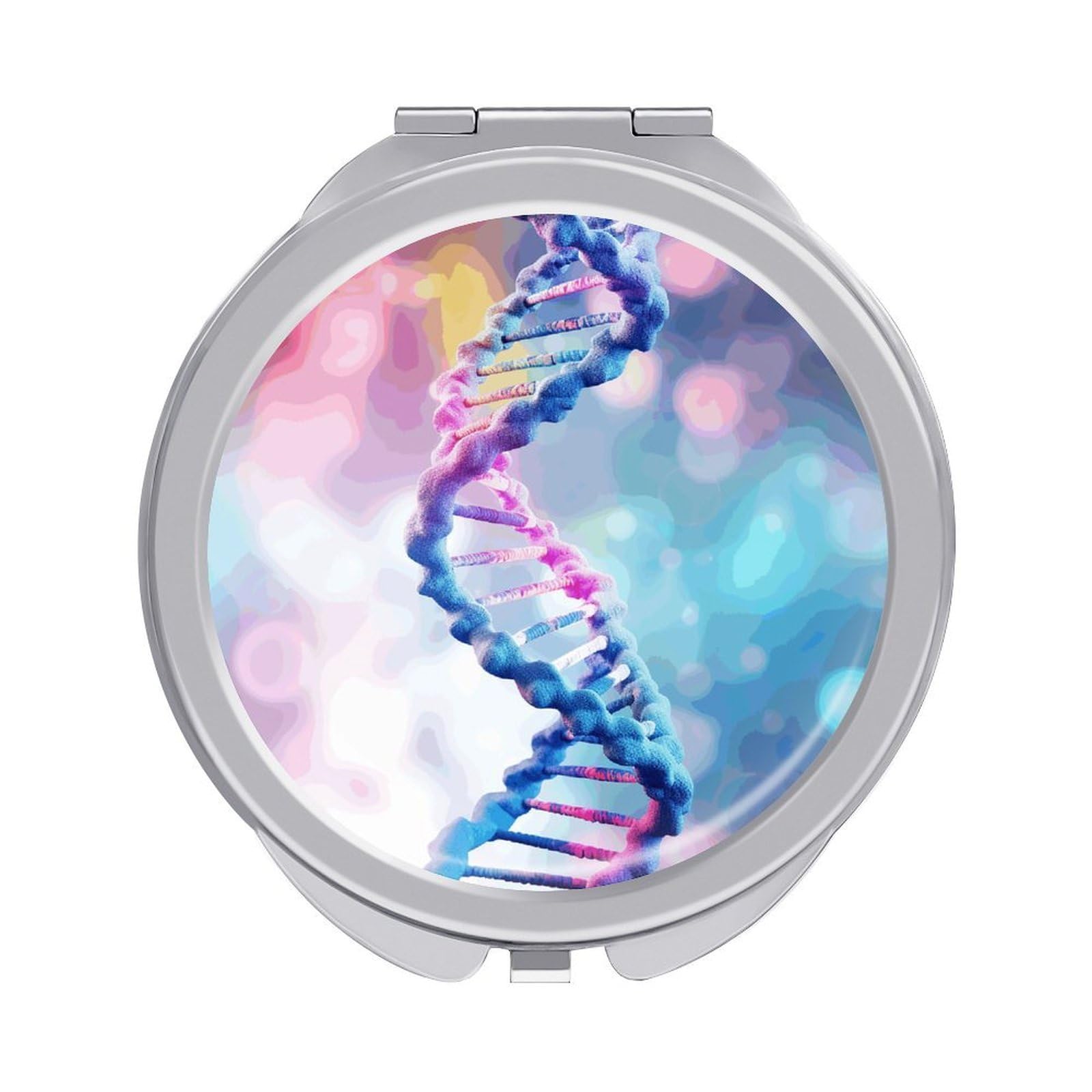FekiLoot DNA in Makeup Mirror Compact Round Travel Makeup Mirror Portable Folding Handheld Pocket Mirrors for Handbag and Purses Gift Mini Mirrors