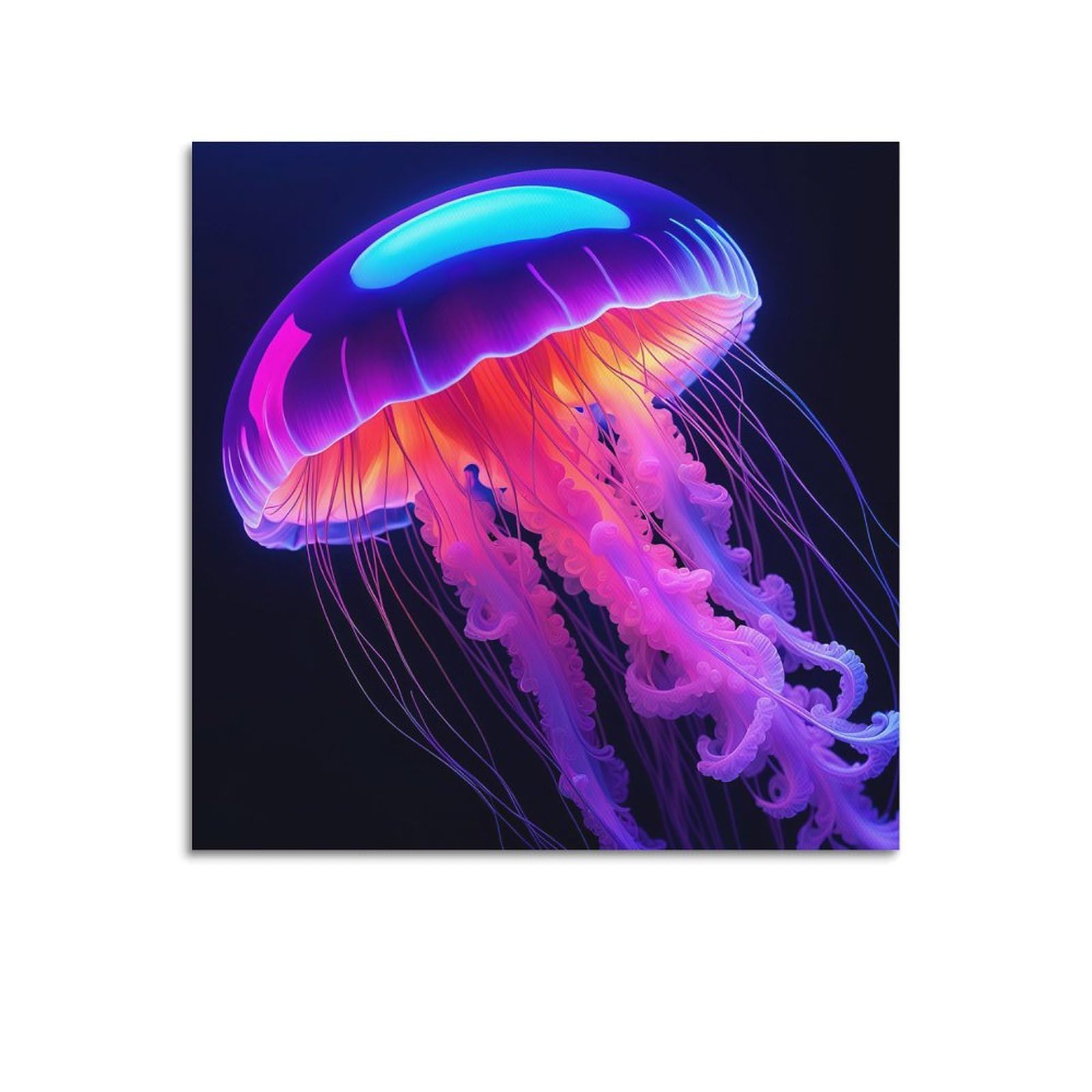 CPGLJD Marine Animal Poster Interstellar Jellyfish Vision Poster Decorative Painting Canvas Wall Posters And Art Picture Print Modern Family Bedroom Decor Posters 20x20inch(50x50cm)