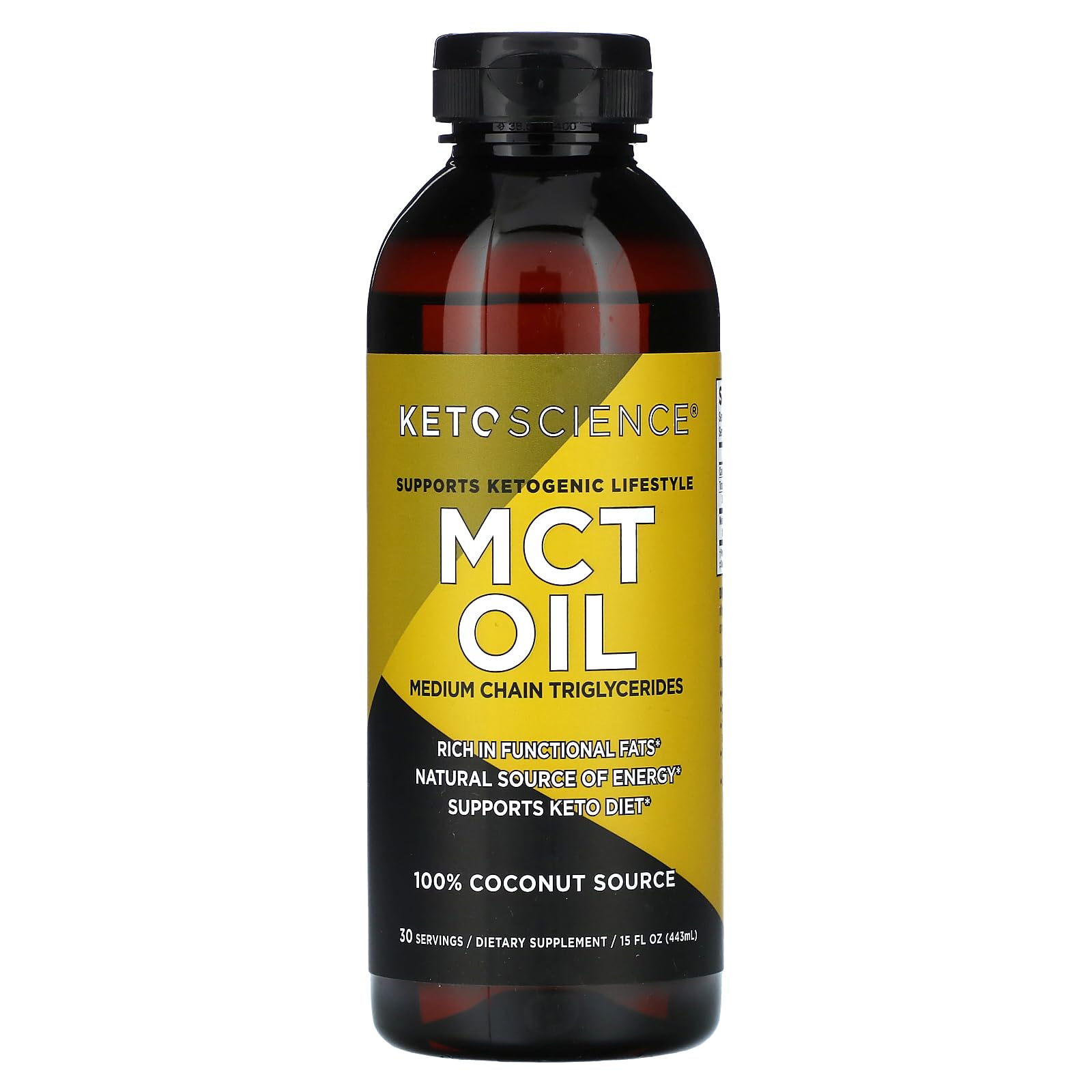 Keto Science Ketogenic MCT Oil Dietary Supplement, Made from 100% Coconuts, Sustained Natural Energy, Helps Burn Fat and Weight Loss, 15 fl. oz. (30 Servings)