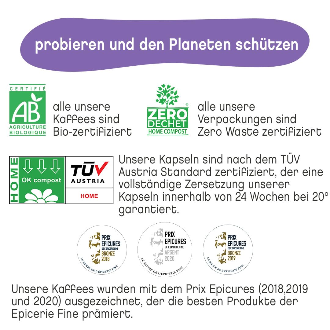 TERRAMOKA - Exzellenter Bio-Kaffee - 100% reiner Arabica aus Peru - Fruchtig, nuanciert und rassig - 300 Kapseln Kompatibel Zero Waste - Mr Albert- Frankreich
