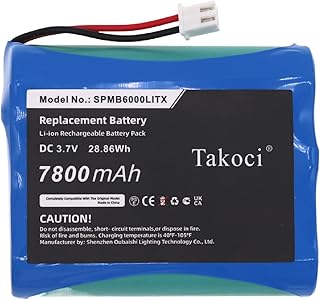 Replacement Battery for Spektrum Transmitter iX12 / NX6 / NX8,fits Part No SPMB6000LITX, 3.7V 7800mAh