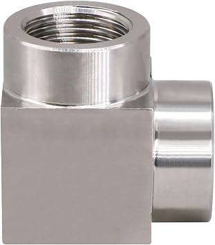 1/2 NPT 90 degree elbow female thread connector For Pressure Gauge | For Hydraulic System,304 Stainless Steel,High Pressure Elbow Fitting Forged Elbow,High Hardness,Precision Machining,4350PSI