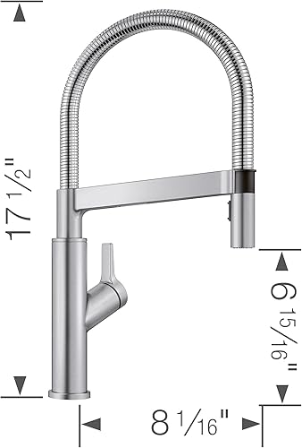 Miniatura 7 de BLANCO, Grifo de cocina inoxidable 401991 SOLENTA Semi-Pro, 1.5 GPM