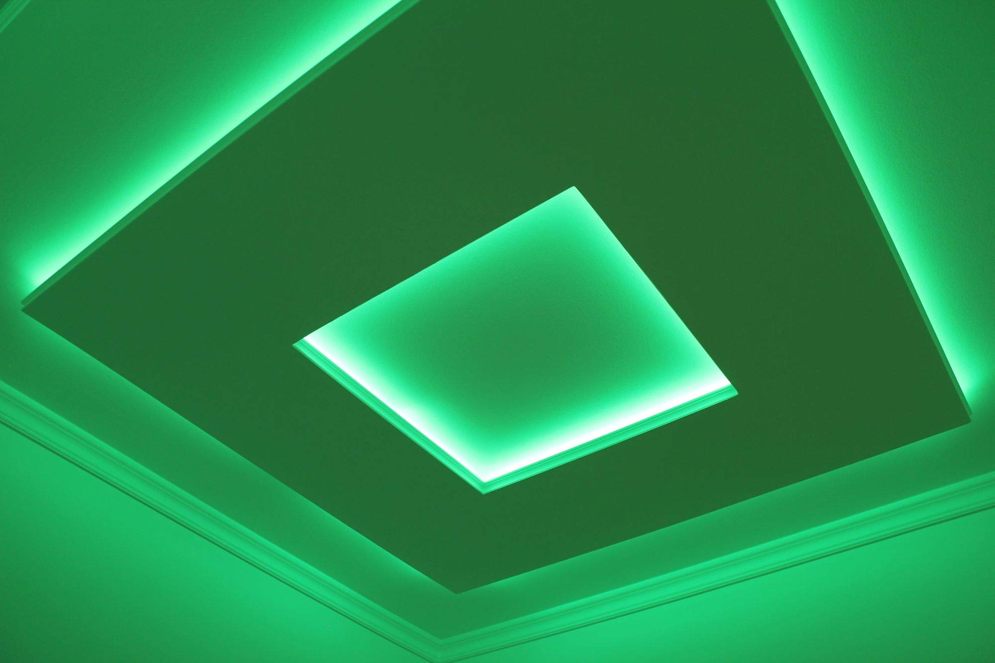 Perfiles de estuco HEXIM LED paquetes de ahorro - Iluminación indirecta con tiras de techo de PU, ligeras y opacas- (10m LED-19) Decoración spot de esquina en el interior