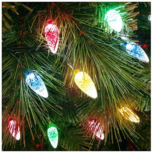 Noma @ WOWOOO 100x Multicoloured LED Faceted Cone - Indoor/Outdoor Christmas Tree Lights - Green Wire - 8264GM