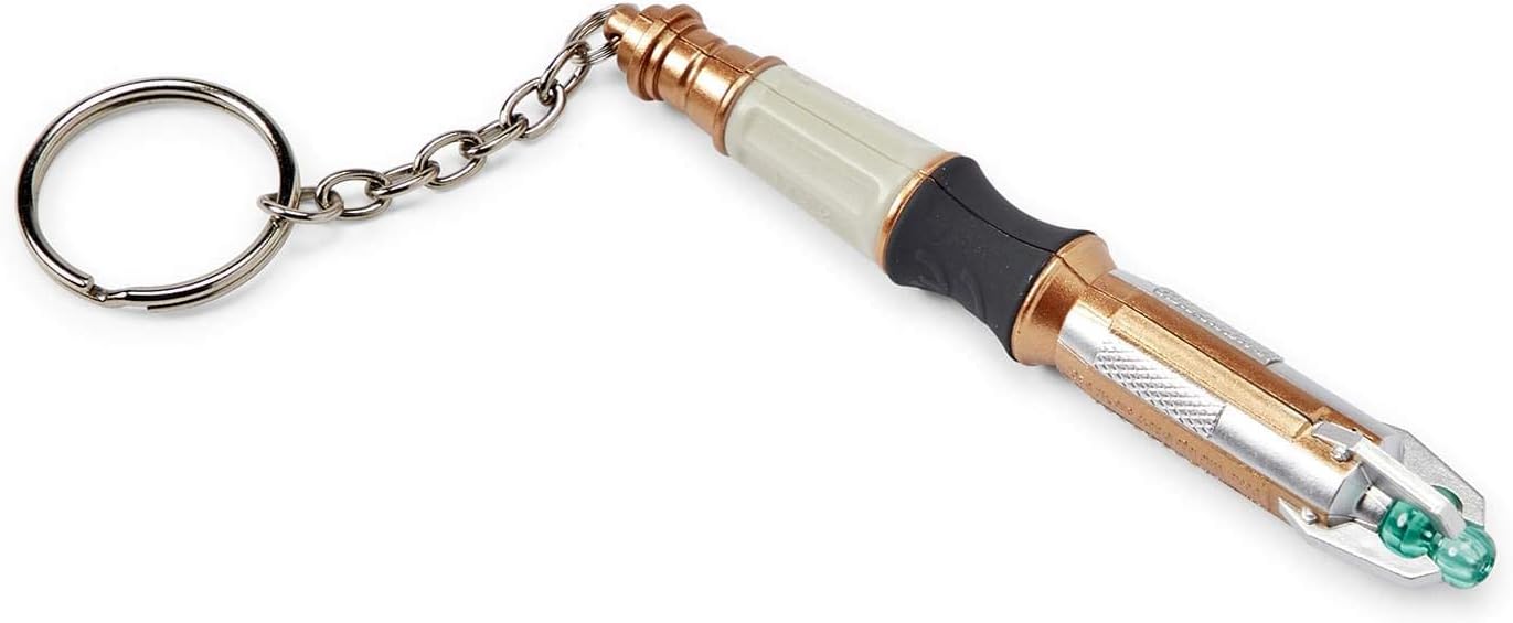 Doctor Who 11th Doctor's Sonic Screwdriver Keychain - Red, Black & Gray Replica With Split Ring Holds Keys in Style - Non-Lighting Design -Great For Whovian Fan Or Collector