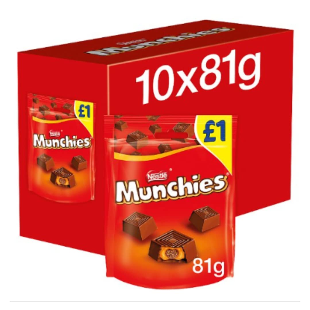Munchies Milk Chocolate & Caramel Sharing Bag 81g x Case of 10 : Amazon ...