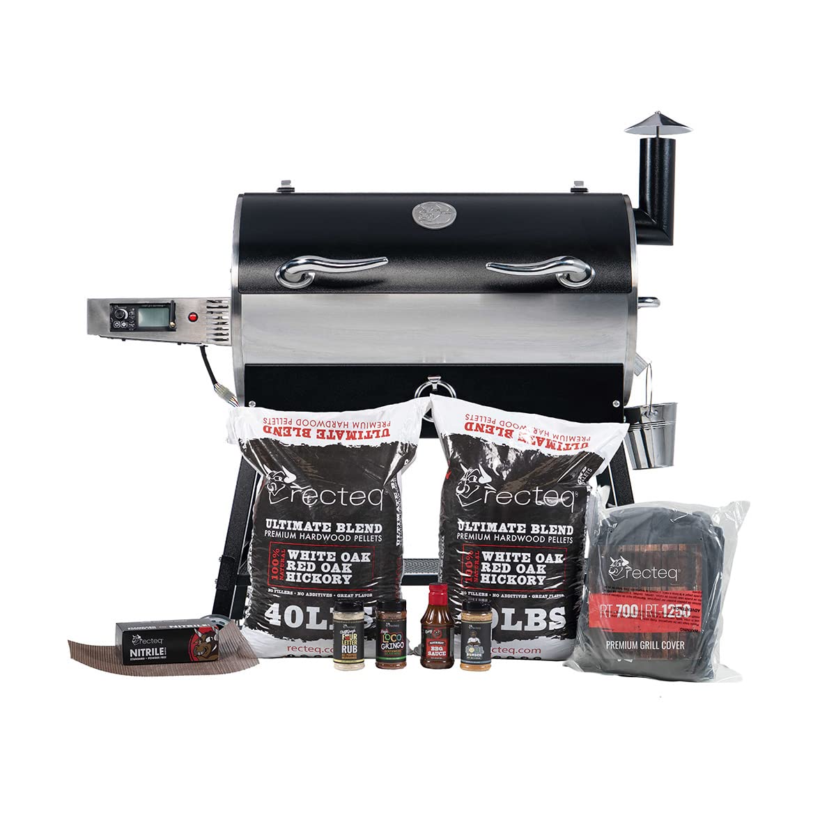 recteq RT-700 Wood Pellet Smoker Grill + Starter Bundle | Wi-Fi-Enabled, Electric Pellet Grill | 702 Square Inches of Cook Space