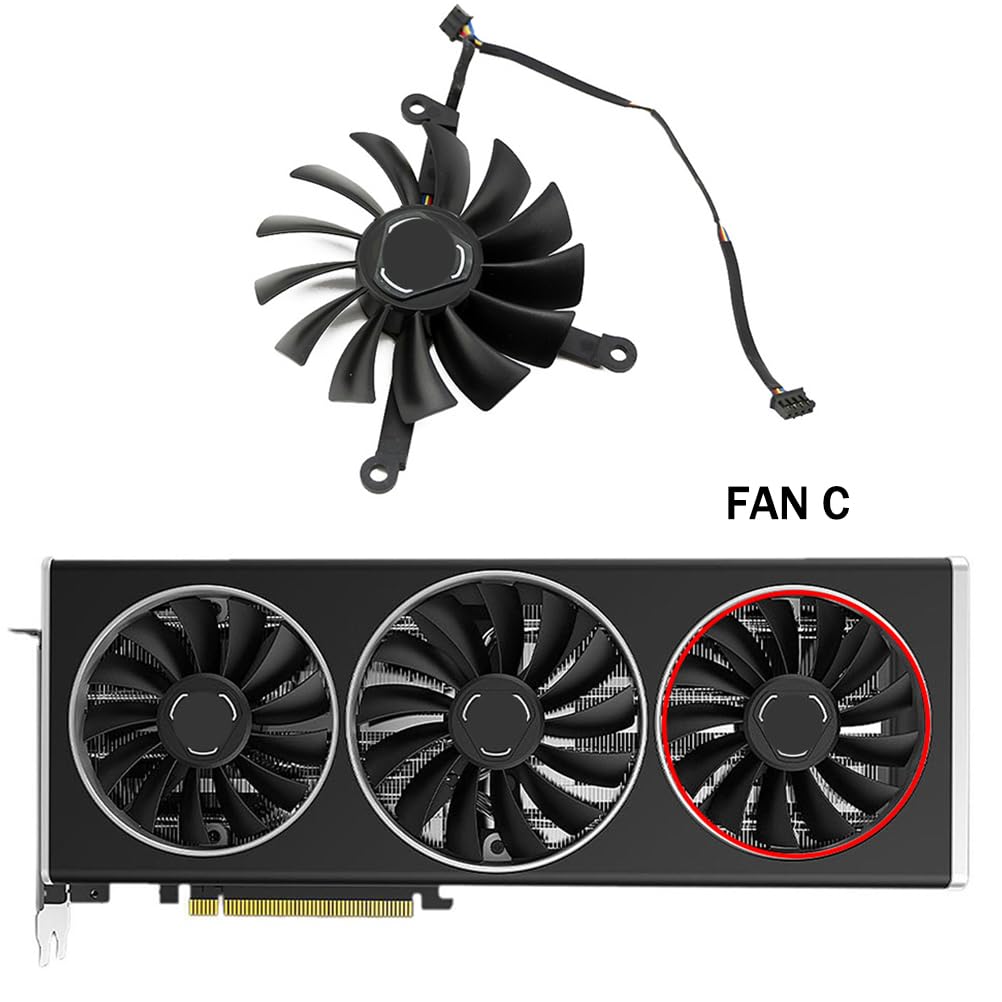 CF9015U12S 12V 0.55A 85mm 4 Pin Graphics Card Cooling Fan Replacement for XFX Radeon RX 6700 6700XT 6750XT Video Card Cooler Fans (C)