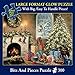 Bits and Pieces – Large 300 Piece Glow in The Dark Jigsaw Puzzle for Adults – Not a Creature was Stiring, Christmas Eve, Holiday - by Artist Nicky Boehme, Completed Puzzle Size: 18