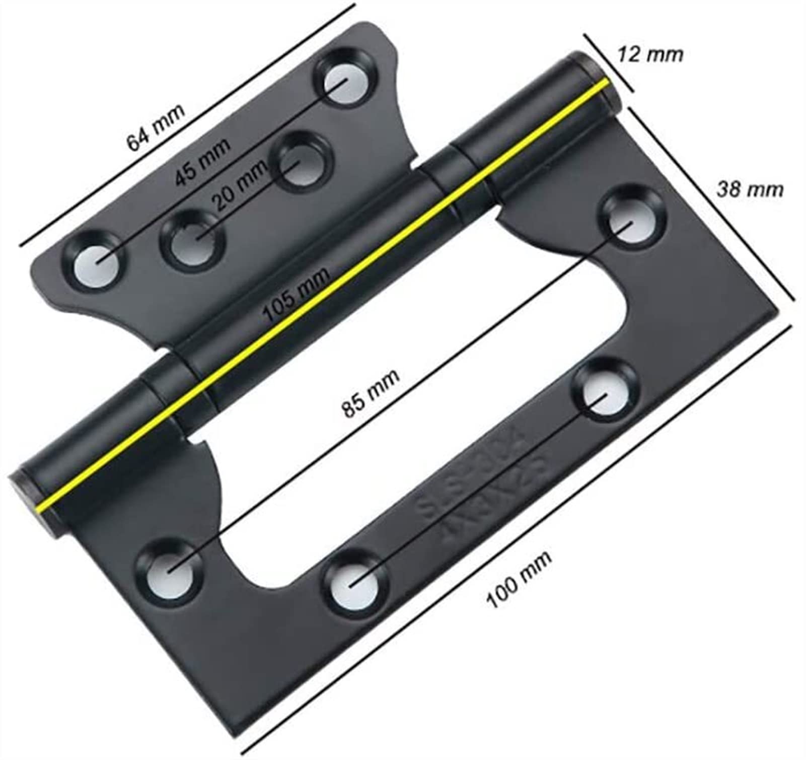 InLiMa 6 Pares (Negro, 100 mm) Acero Inoxidable de 4 Pulgadas Rodamiento silencioso Puerta ranurada Libre Puerta de Madera Bisagras espesadas con bisagras con bisagras articuladas (Color : Nero)
