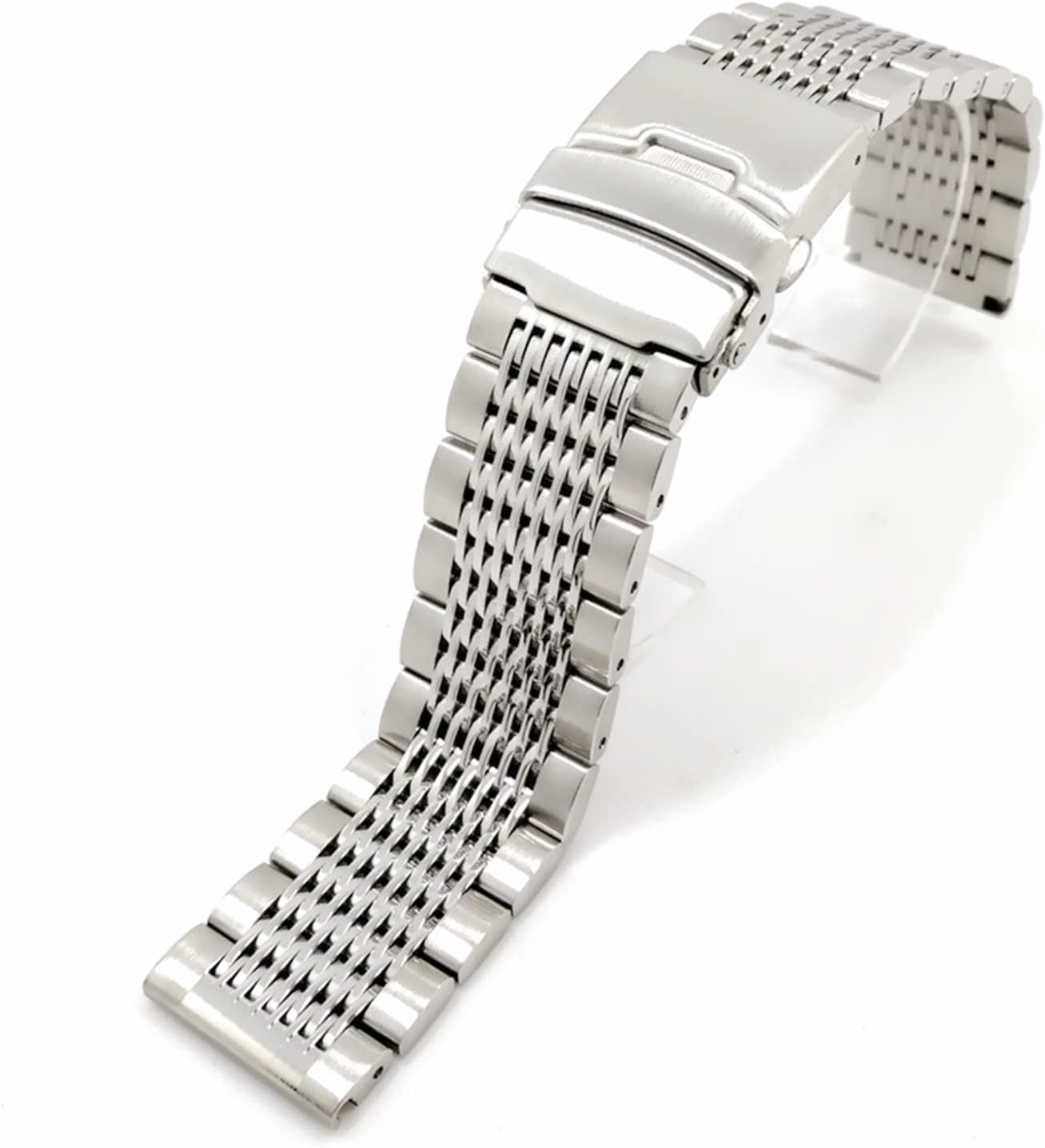 SDFFGHJ Luxury 22/20/24mm Solid Milan Link Stainless Steel Watch Band Folding Clasp Safety Watches Strap Bracelet Replacement