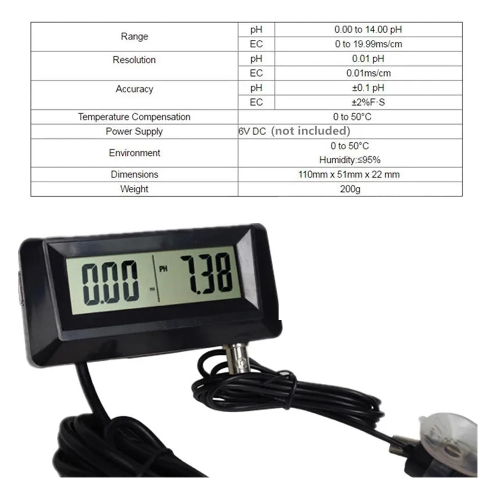 Monitor PH EC 2 w 1 PH-0253 Miernik kwasowości i przewodności online Tester twardości