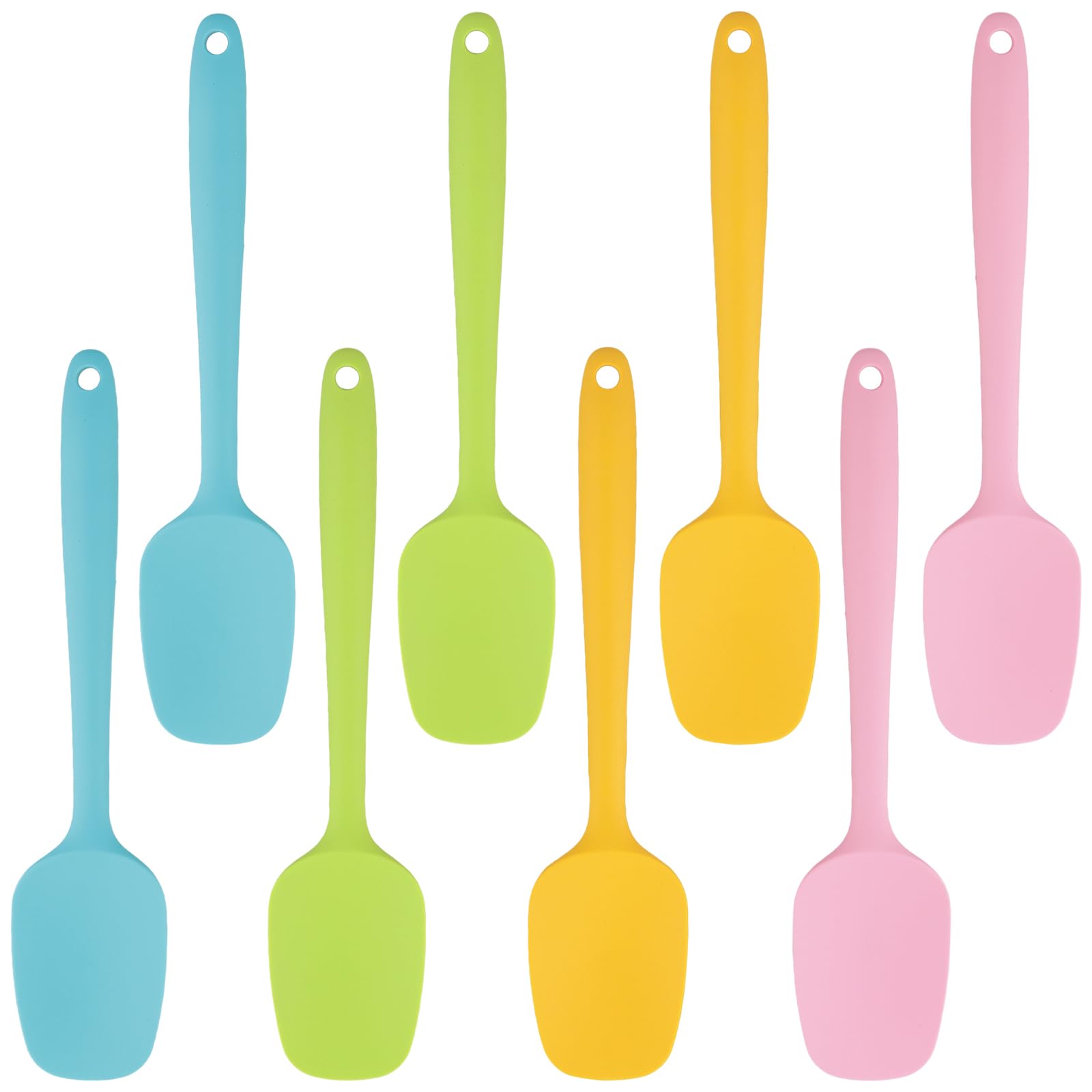 CHUIFAI 8 Stück Silikon Teigschaber Bunt, U-Taste Kochlöffel Silikon Spatel Set, Küche Teigschaber Hitzebeständig 230°C für Braten, Rühren, Backen