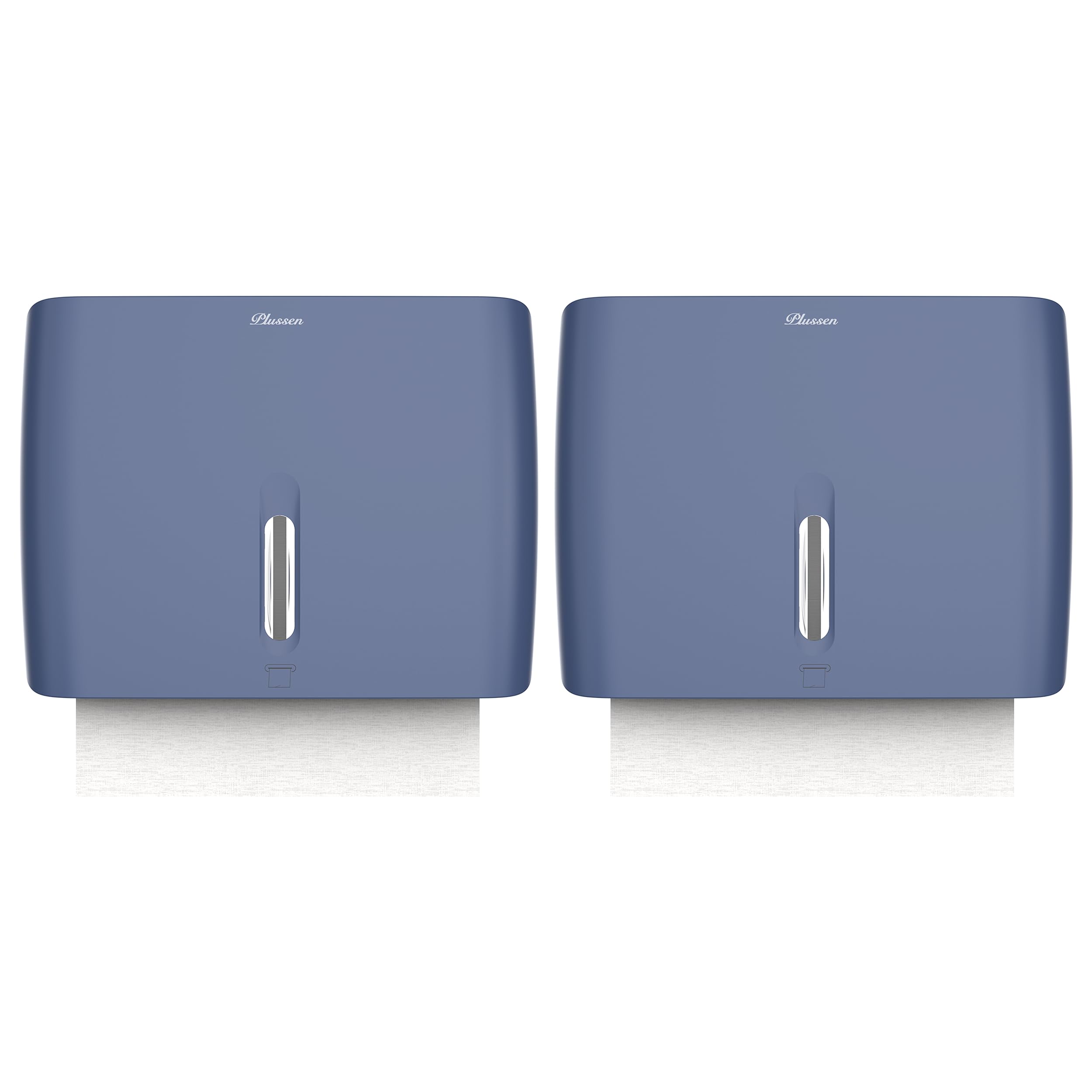 Dispensador de toallas de papel comercial, montaje en pared, azul, paquete de 2 unidades, se adapta a toallas de papel multipliegue para baño, cocina, uso doméstico