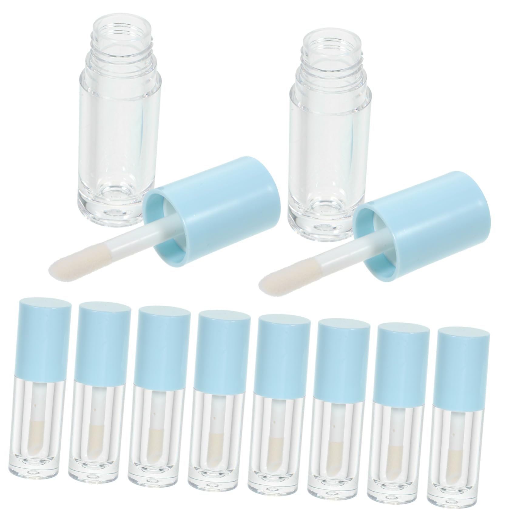 Zerodeko 14stücke Düsenlose Lipgloss-tuben aus Kunststoff Transparent mit Applikator Wiederverwendbar zum Befüllen und Dosieren für Lipgloss und Lippenbalsam