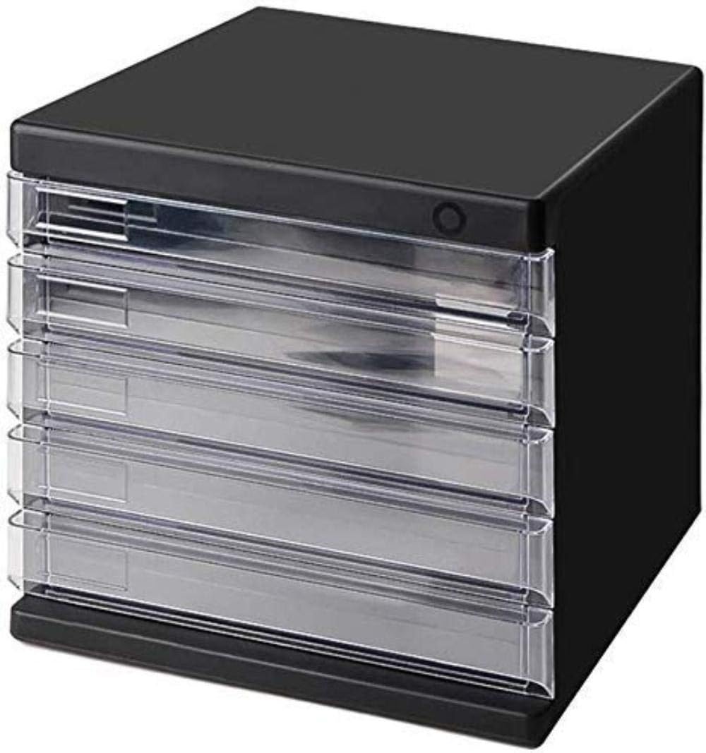 File Cabinet File Cabinet/Rack,5 Transparent Drawer A4 Plastic File Data Storage Storage Box Cupboard 26.8 X 36 X 25.5Cm,Black,Dolphin Waves