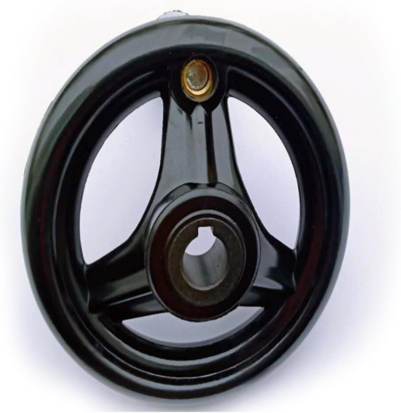 1pcs Black Milling Machine Lathe CNC Spoked Hand Wheel Wavy Round bakelite Three Handwheel 100/125/160/200/250mm(16x200mm 5keyway)