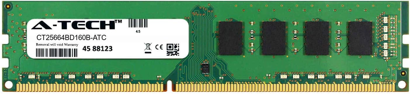 A-Tech 2GB RAM Replacement for Crucial CT25664BD160B | DDR3/DDR3L 1600MHz PC3L-12800 1.35V UDIMM Non-ECC 240-Pin DIMM Memory Module