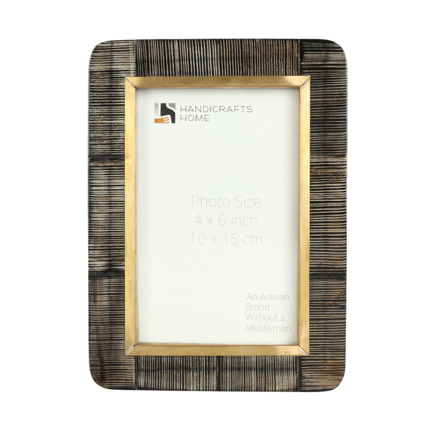 Cadre photo Shagrin en corne incrustée 10x15 cm gravé pour une décoration chic