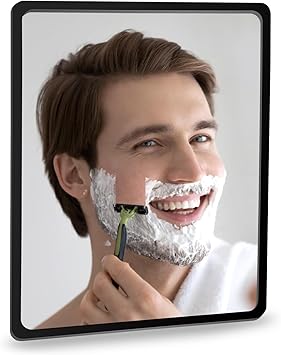 YoHumk Fog Free Shower Mirror (9 * 7 inch) 3M Adhesive Anti-Fog Bathroom Wall Mirror, Fogless Shower Makeup Mirror for Shavin