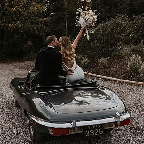 Homdor Sexy Mermaid Wedding Dress V-Neck Open Back Boho Simple Long Beach Bridal Dress With Buttons White Size 4 #TOP3