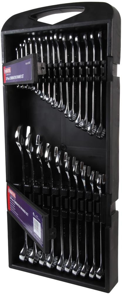 Duratool 6Mm - 32Mm Polished Chrome Combination Spanner Set, 25 Piece