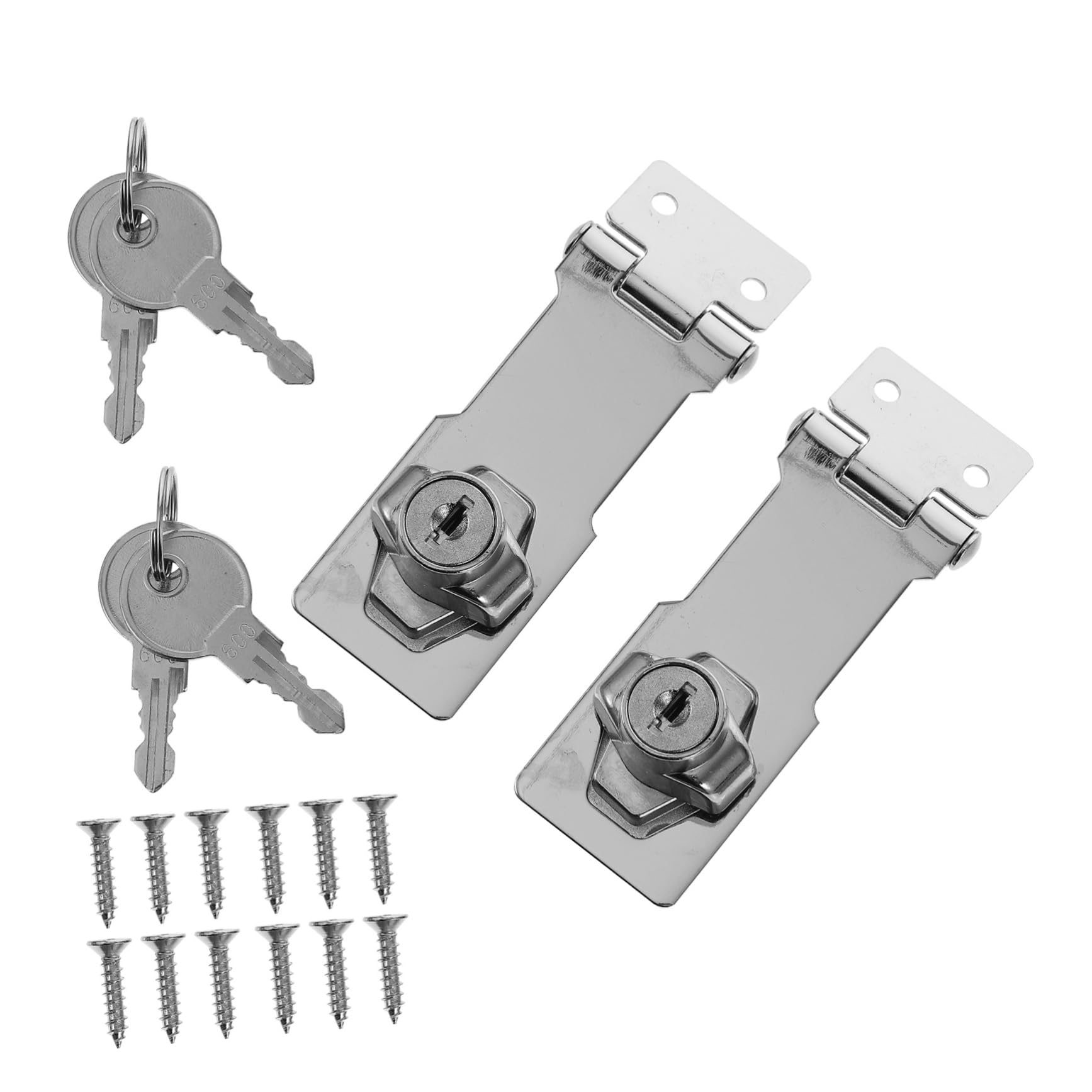 LIFKOME Door Latch Lock Keyed Hasp 2 Pack Durable Stainless Steel for Cabinet Drawer Kitchen