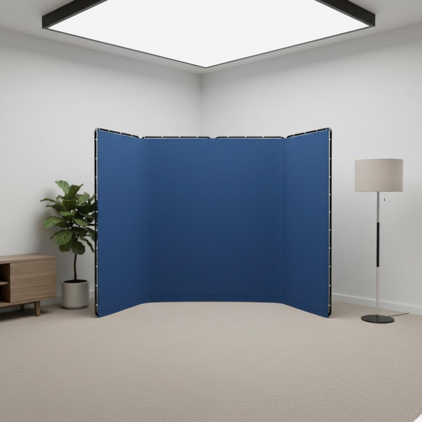 Schermo Fotografico Sfondo Verde Pieghevole Video Pannello Ripresa Tela Supporto Portatile Struttura Compatta Funzione di Compositing Adatto per Studi, Blu