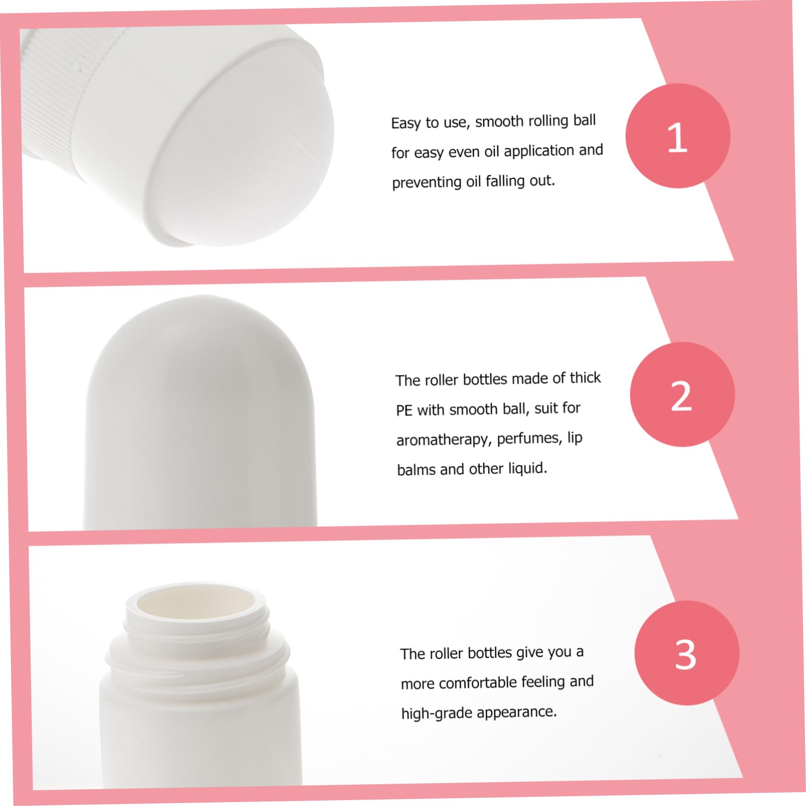Flaconi Roll-On Vuoti per Oli Essenziali 50ml 10 Pezzi, Plastica Bianca | Contenitori Ricaricabili Formato Viaggio, Roll-On Liscio, per Aromaterapia e Oli Essenziali, Plastica Bianca