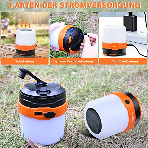 Dynamo Handkurbel Elektronische Camping Laterne Solar LED Taschenlampe,3000mAh Wiederaufladbare Batteriebetriebene Lampe… - Image 3