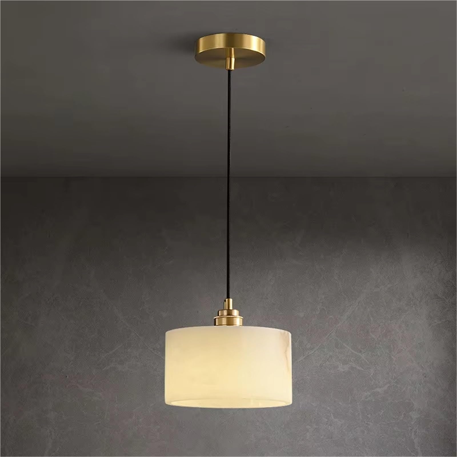 Olskfuh Warm Light Natural Marble Chandelier Bedroom Bedside Room Entrance Entrance Restaurant Copper Pendant Light Fixture Home,